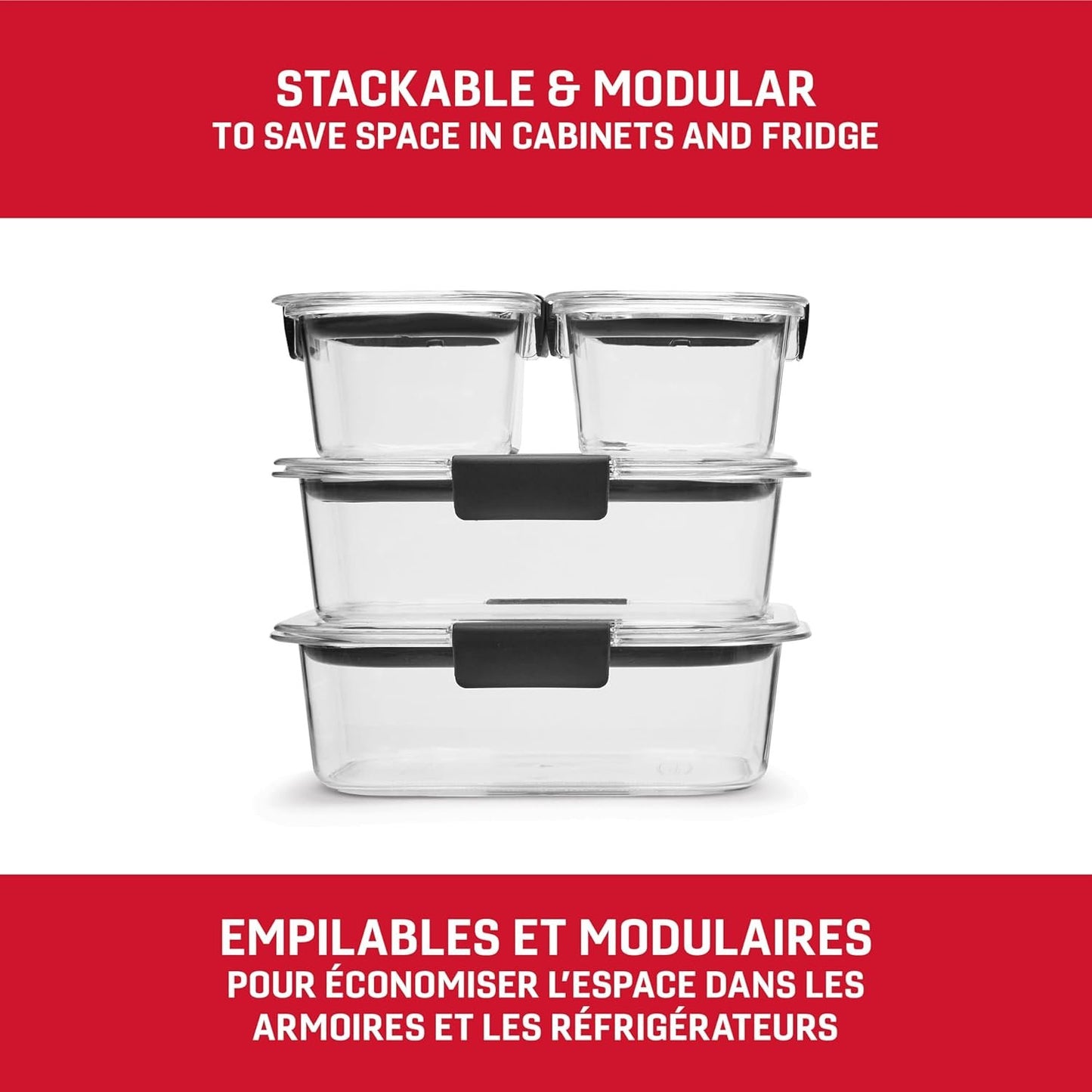 Rubbermaid 44-Piece Brilliance Food Storage Containers with Lids for Lunch, Meal Prep and Leftovers, Dishwasher Safe, Leak-Proof & BPA-Free