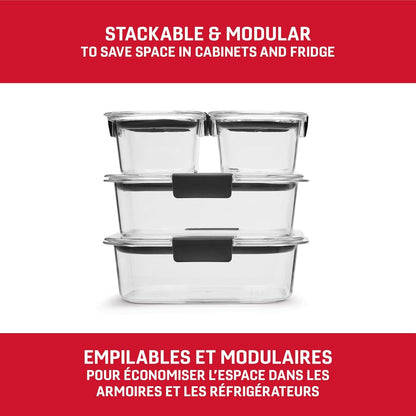 Rubbermaid 44-Piece Brilliance Food Storage Containers with Lids for Lunch, Meal Prep and Leftovers, Dishwasher Safe, Leak-Proof & BPA-Free