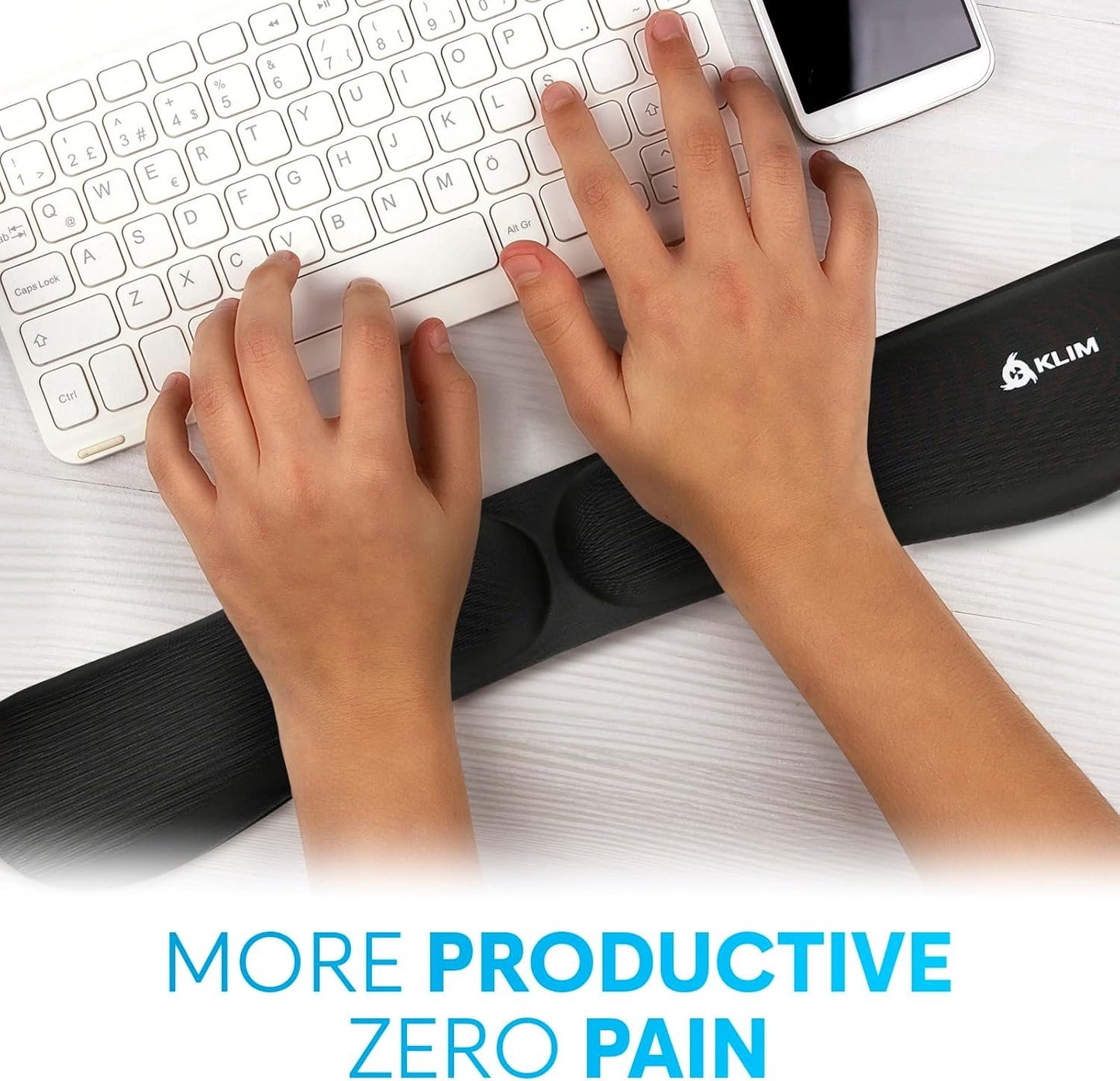 Keyboard Wrist Rest, Wrist Rest for Computer Keyboard, Memory Foam, Wrist Support, Ergonomic Design for Typing Pain Relief, 2 Pieces Mouse & Keyboard Set, Mouse Wrist Rest, Stain Resistant, Black