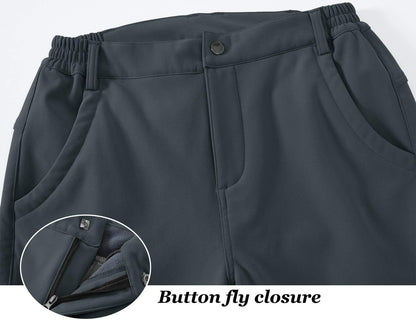 Rdruko Women's Waterproof Softshell Fleece Lined Ski Snow Insulated Pants with Pockets