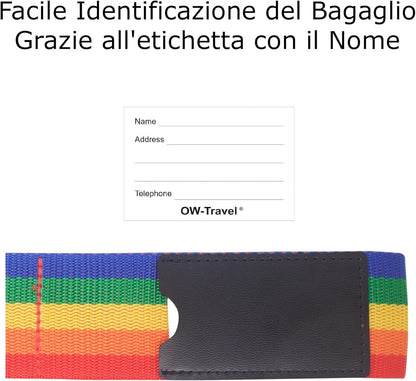 OW-Travel TSA Strap for Suitcase (1 Piece Rainbow) Custom Code Suitcase Belt for Identifying Suitcase. TSA Straps. Strap Lock Suitcase Straps with Luggage Combination