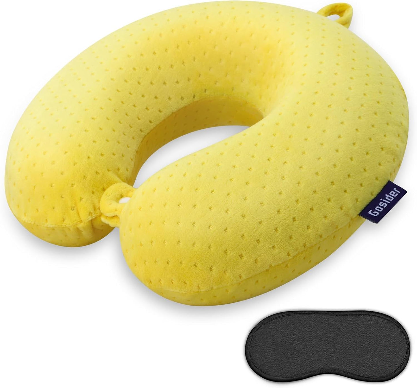 Travel Pillow Memory Foam Neck Pillow for Airplanes Neck Pillow for Traveling, Car, Home, Flight Portable Pillow for Sleeping Provide Head Neck Support Rest Yellow