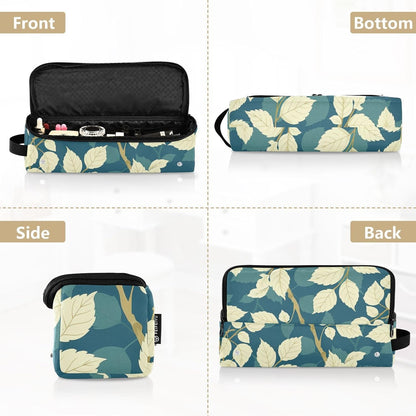 Borsa da viaggio per strumenti per capelli e tappetino resistente al calore, custodia da viaggio a doppio strato per utensili caldi e accessori per la cura dei capelli, foglia di timo, beige, foglia
