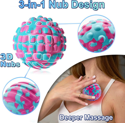 Massage Ball for Myofascial Release, Deep Tissue Massage for Back & Shoulder, Muscle Knot Relief, Pressure Point Therapy, Yoga Ball, Relieves Muscle Pain – Mobility Ball for Recovery, Small