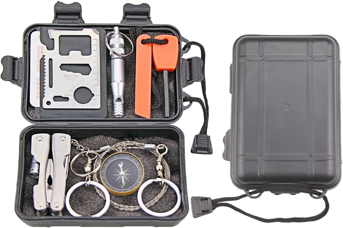EMDMAK Survival Kit Outdoor Emergency Gear Kit for Camping Hiking Travelling or Adventures