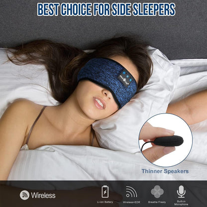 MUSICOZY Sleep Headphones Bluetooth Headband, Wireless Music Sleeping Headphones Sleep Mask Earbuds IPX6 Waterproof for Side Sleepers Workout Running Insomnia Travel Yoga Cool Tech Gadgets Unique Gift