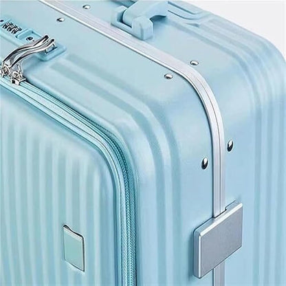 Suitcase Luggage Resistant Hard Luggage Aluminum Frame Carry On Luggage Security Lock Suitcase Carry-on Suitcase (Color : Pink, Size : 28in)