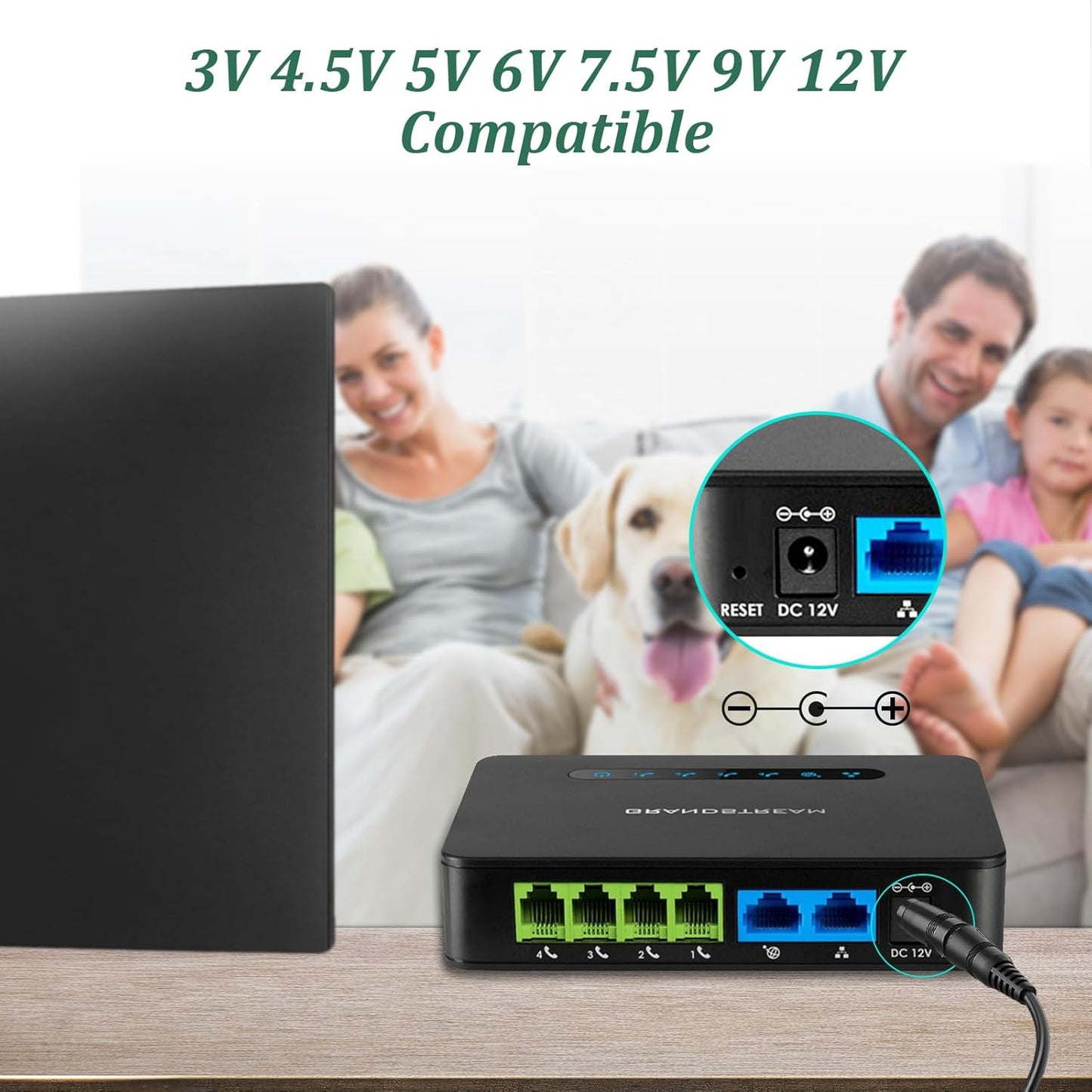 [Upgraded Version] PChero 30W AC/DC Universal Switching Electric Power Adapter with 9 DC Plugs, Including USB Socket for 3 V to 12 V Household Electronic Devices – 2000 mA Max.