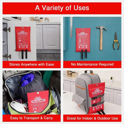 Liwes Emergency Fire Blanket,Fire Extinguishers Tent Boat Emergency Blanket Survival Fire Shelter Safety for Home, School, Fireplace, Grill, Car, Office, Warehouse (39.4" x 39.4") (1-Pack)