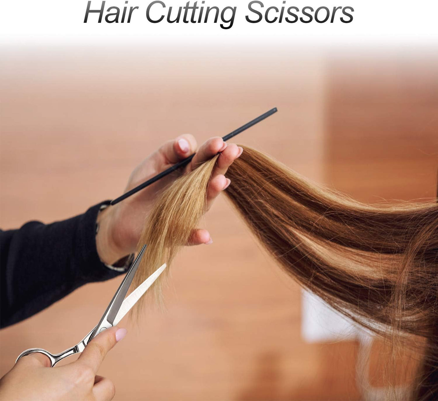 Hair Cutting Scissors Shears Set, CIICII Professional Hairdressing Scissors Kit (Hair Beard Trimming Shaping Grooming Thinning Shears) for Men Women Pets Home Salon Barber Cutting Kit (Silver)