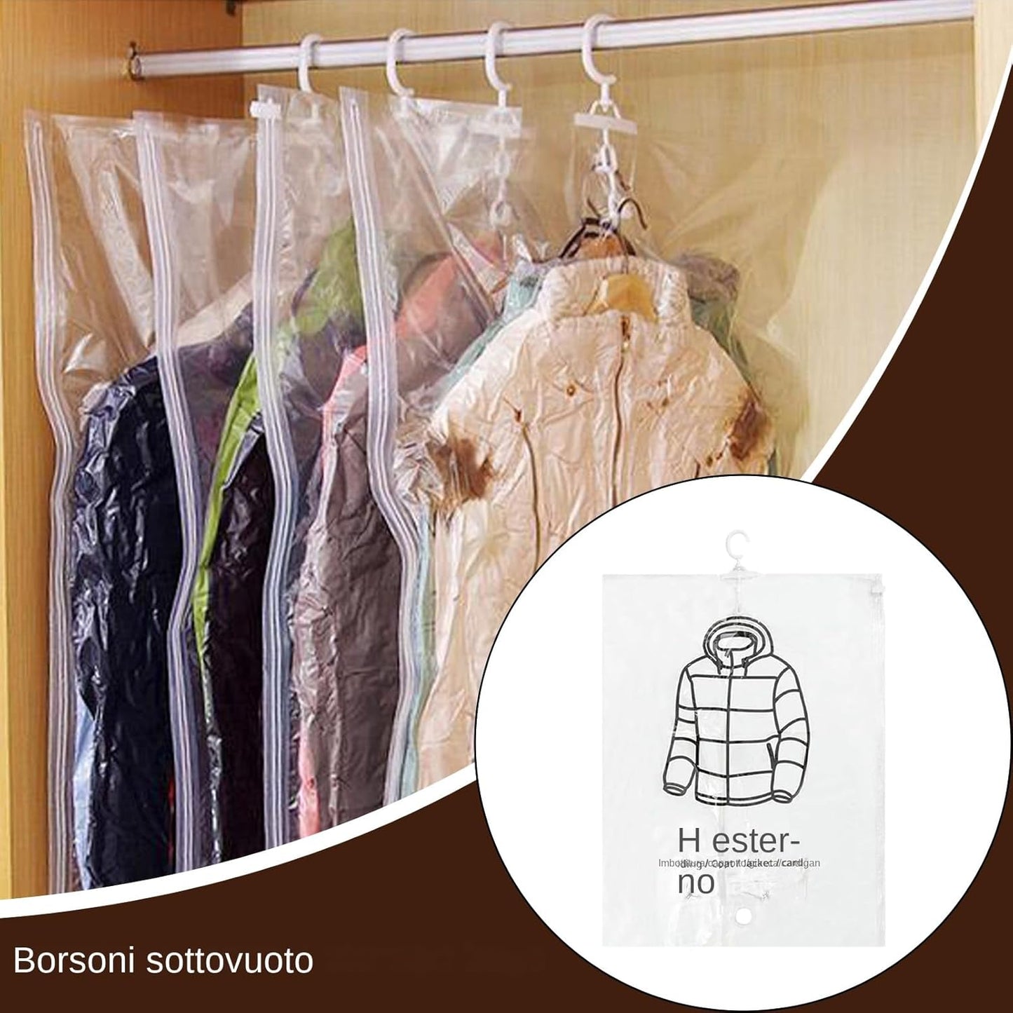 Vaccine Sealed Storage Bags, Dust-Proof Vacuum Bags for Clothes, Airtight Reusable Space Saving Garment Packing for Travel, Closet, Wardrobe, Luggage, Suitcase, Home Organization