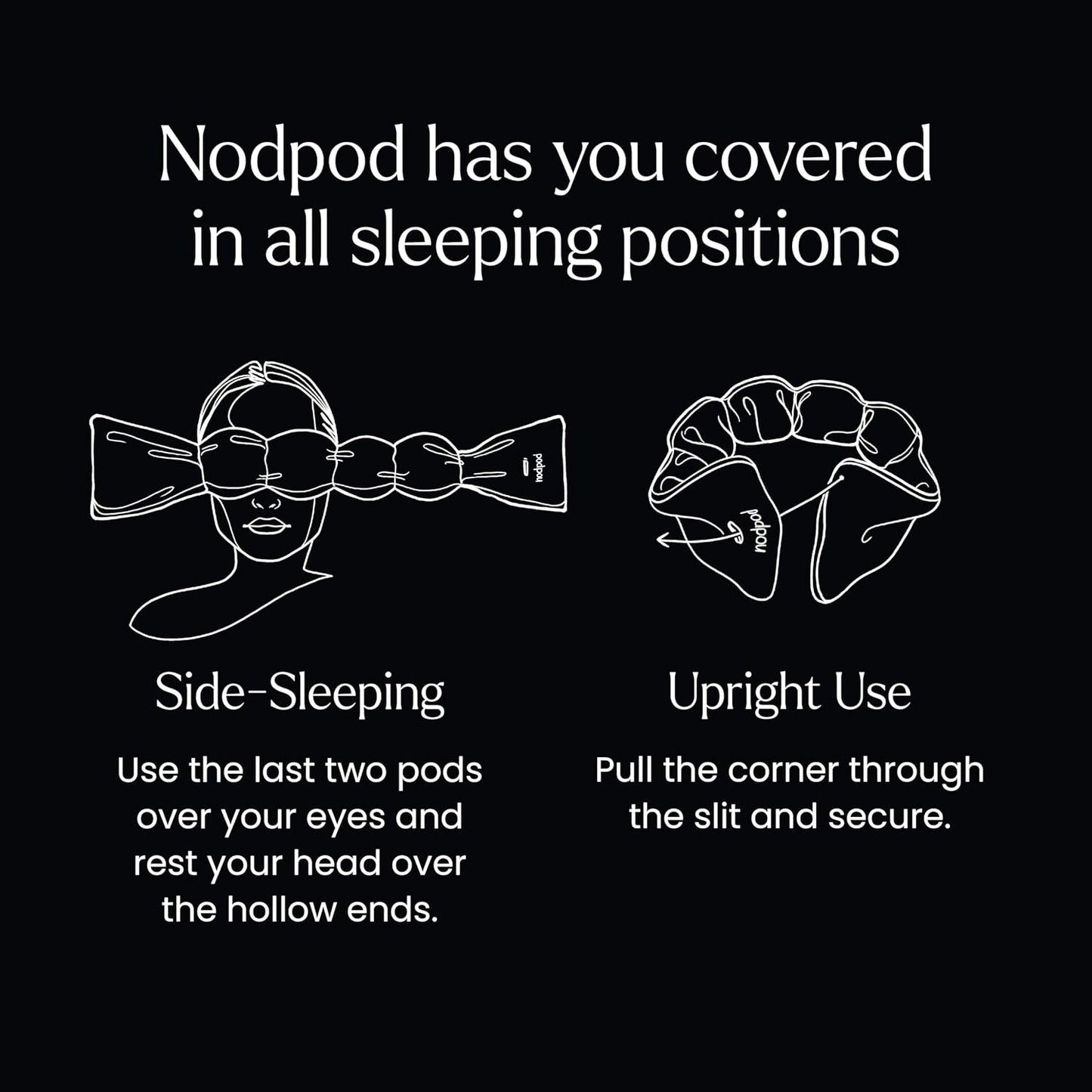 NodPod (70cm Long, Black) - : Weighted Sleep Therapy; Naturally reduces stress and anxiety while promoting deep, restful sleep.