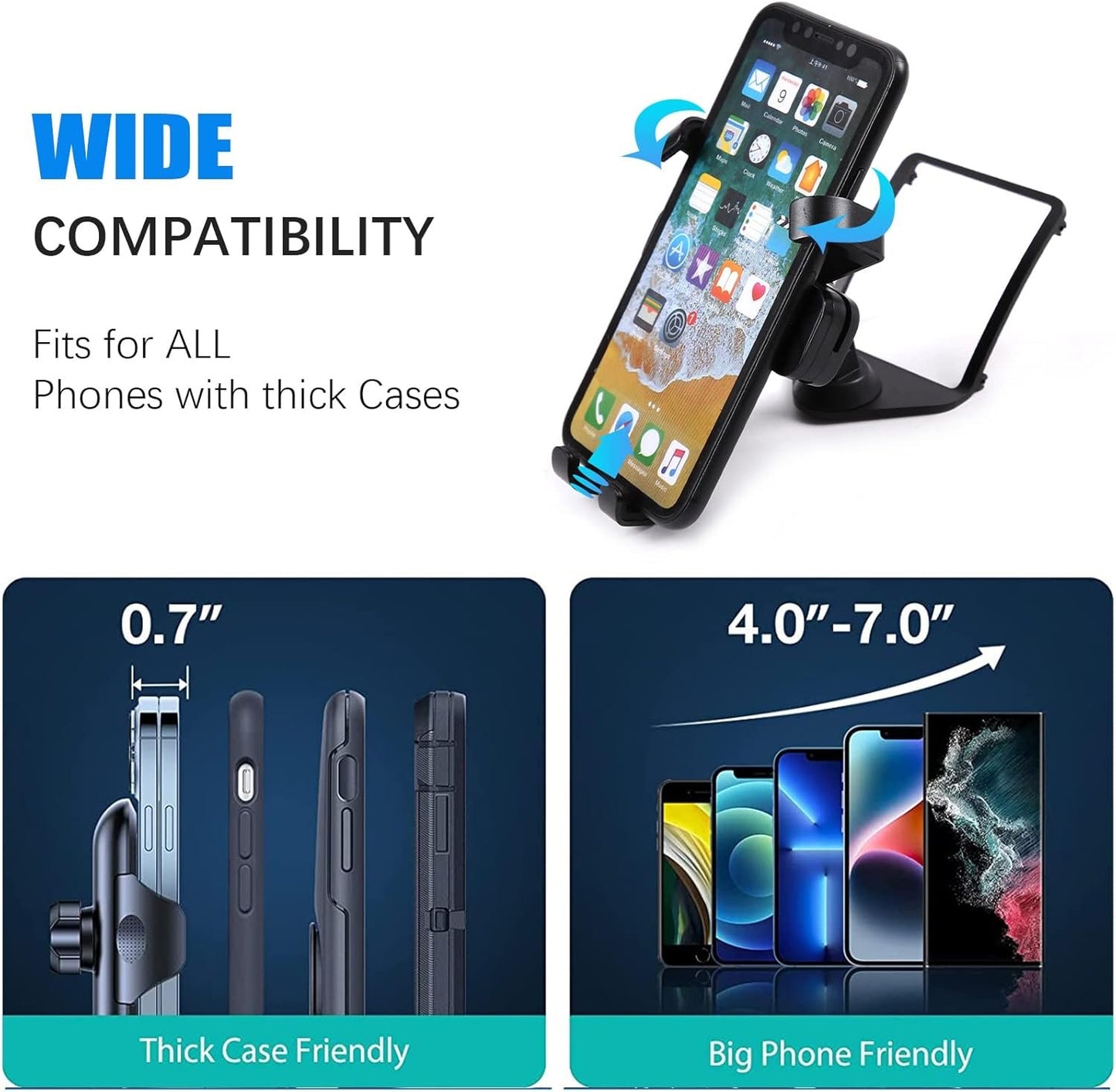DIYUCAR Car Phone Holder for BMW 1 2 3 4 F20 F21 F22 F30 F31 F32 F33 F36 2013-2019 Black