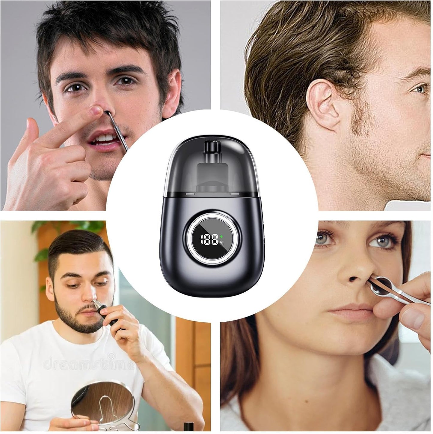 Men's Nose Hair Trimmer, Rechargeable Nasal Cutter, Compact Hair Removal Tool, Convenient Trimming Tools for Home Use and Travel-Friendly Grooming, 1.89 x 0.83 x 2.91 Inches