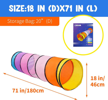 Kids Play Tunnel for Toddlers,Pop Up Crawl Through Tunnel Play Tent for Baby Infant Children or Pet,Indoor & Outdoor Toys for Boy and Girl Backyard Playset