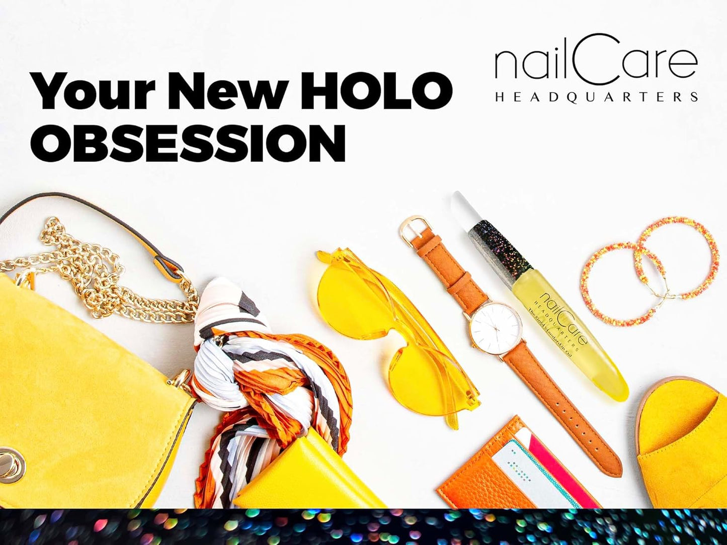 Nail Care Headquarters Refillable Holographic Cuticle Oil Pen for Nails - Empty Holo Squeeze Nail Oil Pen with Brush from by Bliss Kiss 3-Pack