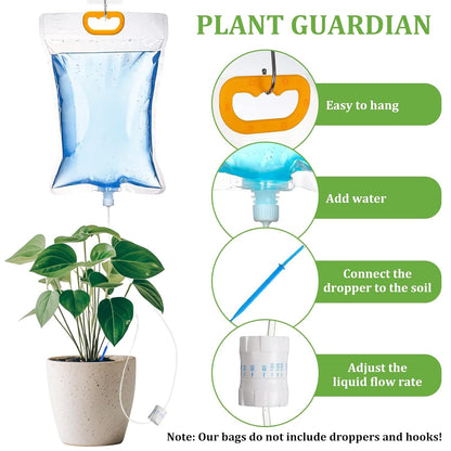 5 x 3.5L Drip Irrigation Bags Automatic Plant Watering System with Adjustable Flow Home Sprinkler Device for Indoor and Outdoor
