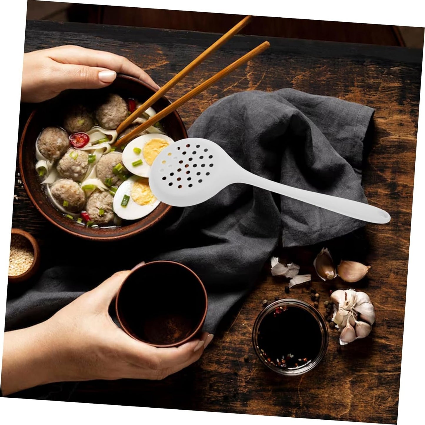 SOIMISS Recinzione Da Pesca in Silicone Caldo Utensili Da Cucina Notizia in Anticipo Gadget Da Cucina Cucinare Colino Per Cucchiaio Da Frittura Pentola Piccolo Filtro Bianca Gel Di Silice