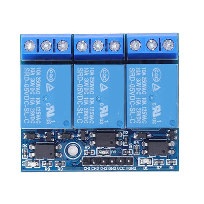 3 Channel Relay Module High Voltage Relay Board Isolated Optocoupler High Low Level Control for Home Automation (5v (3.3V Compatible))