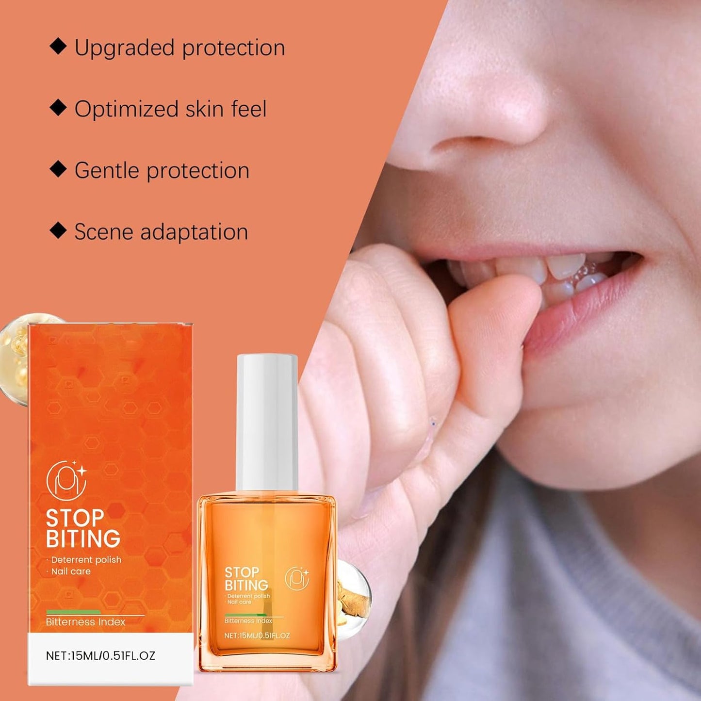 Children Anti Nail Biting, Portable No-Bite Polish, Nail Strengthener Care Oil Thumb Sucking Prevention, 1.42 x 0.71 x 3.27 Inch Hydrating Hand Solution for, Babies