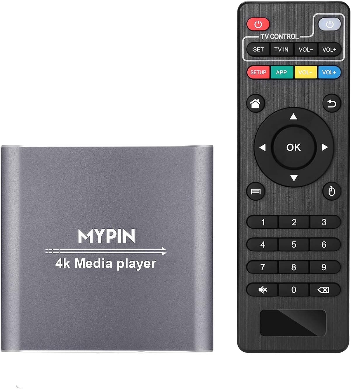 4K Media Player with Remote Control,Digital MP4 Player for 8TB HDD/USB Drive/TF Card/H.265 MP4 PPT MKV AVI Support HDMI/AV/Optical Out and USB Mouse/Keyboard-HDMI up to 7.1 Surround Sound…