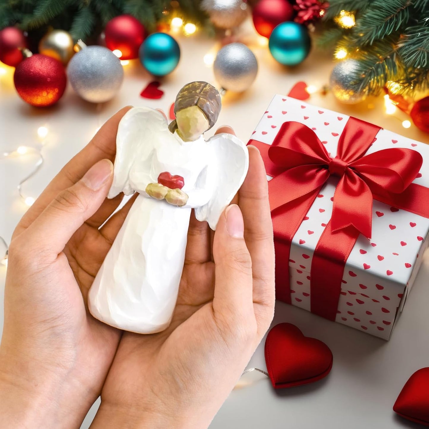 Angel Figurines for Women, Guardian Angel Figurine, Healing Angel Gifts Sympathy Gift, Sculpted Hand-Painted Collectible Figurines, Resin Angels Figure for Home Decor