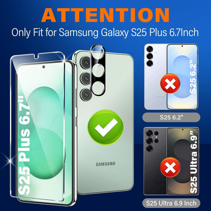 [3+3 Pack] for Samsung Galaxy S25 PLUS Screen Protector, 9H Tempered Glass, Ultrasonic Fingerprint Compatible, HD Clear Case Friendly for Samsung S25 PLUS Tempered Glass Screen Protector 5G