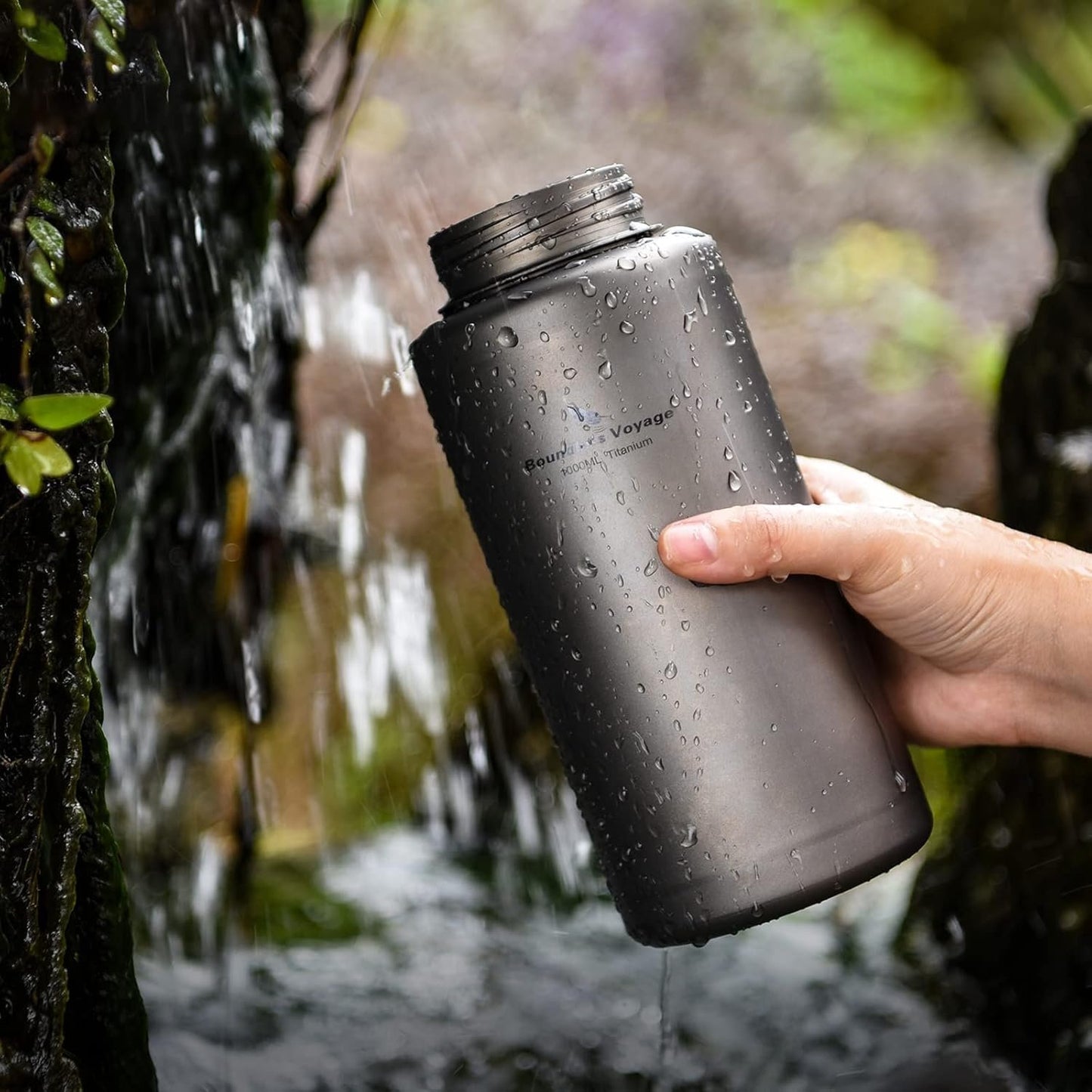 Boundless Voyage Titanium Water Bottle 1 Liter Single-layer Sports Bottle Ultralight Leakproof Drinkware for Outdoor Camping Hiking