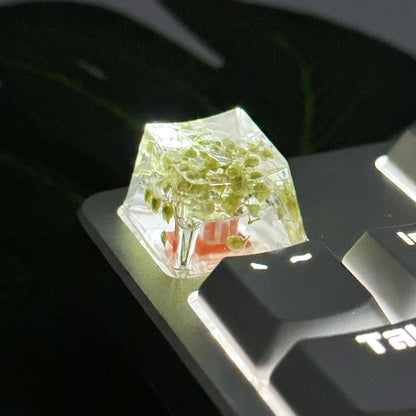 Resin Keyboard Keycaps, Gypsophila Translucent Shine-Through R4 Keycap Set, Game Keyboard Upgrade, Enhanced Typing Experience For Mechanical Keyboards, Durable Custom Keycaps