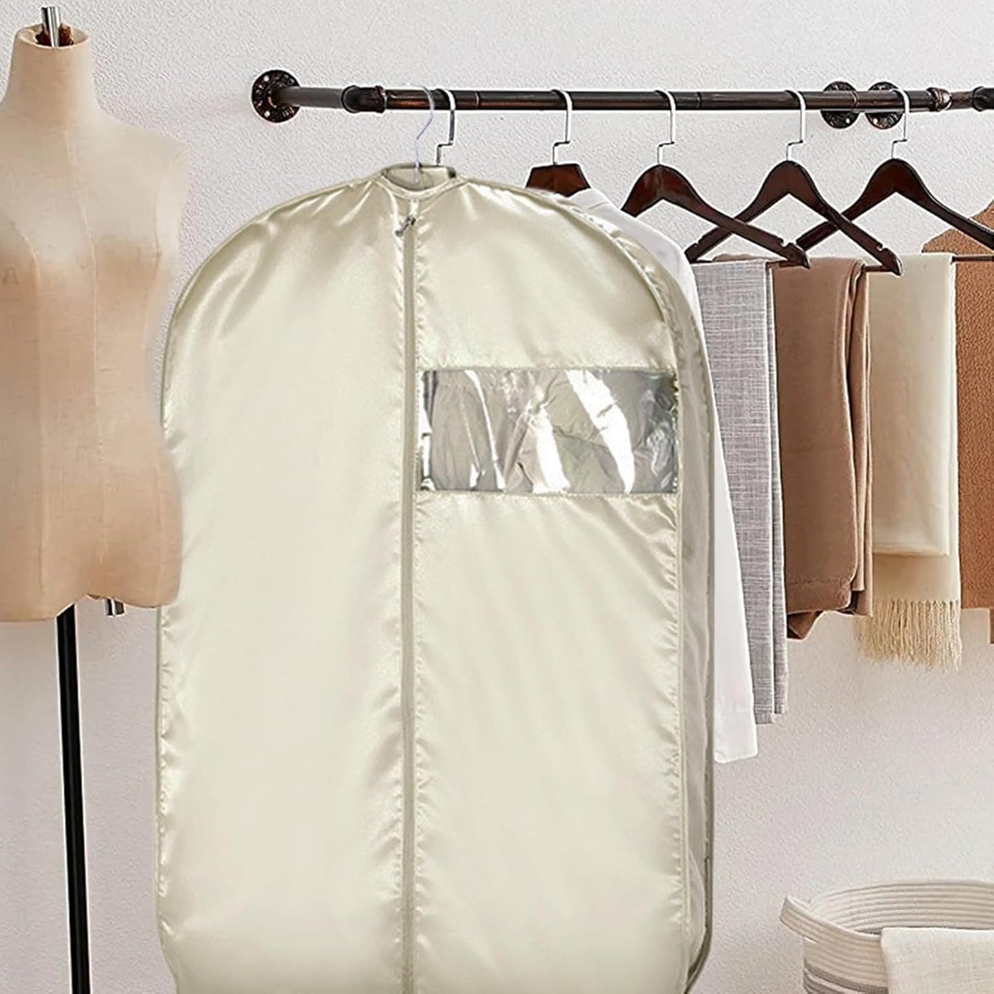 Garment Storage Bag, Long Dress Protector, 22,83 x 35,43 in Dustproof Organizer, Space Saving Design, autentica protezione per il movimento, Airplane Packing, Laundry Closet, Storage