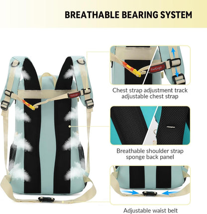 Bseash 40L Waterproof Hiking Camping Backpack with Rain Cover, Lightweight Outdoor Sport Travel Daypack for Climbing Skiing