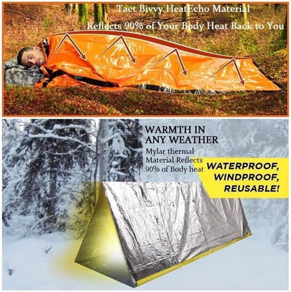 Sierra Madre Emergency Sleeping Bag, 84"X36" Waterproof Sierramadre Emergency Sleeping Bags for Survival, Pocket Size Survival Blanket, Thermal Bivy Sack for Outdoor Camping, Hiking