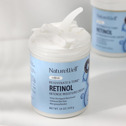 NATURE WELL Clinical Retinol & Vitamin C Moisturizing Cream Skincare Bundle for Face, Body, & Hands, Anti-Aging, Hydrating, Non-Greasy