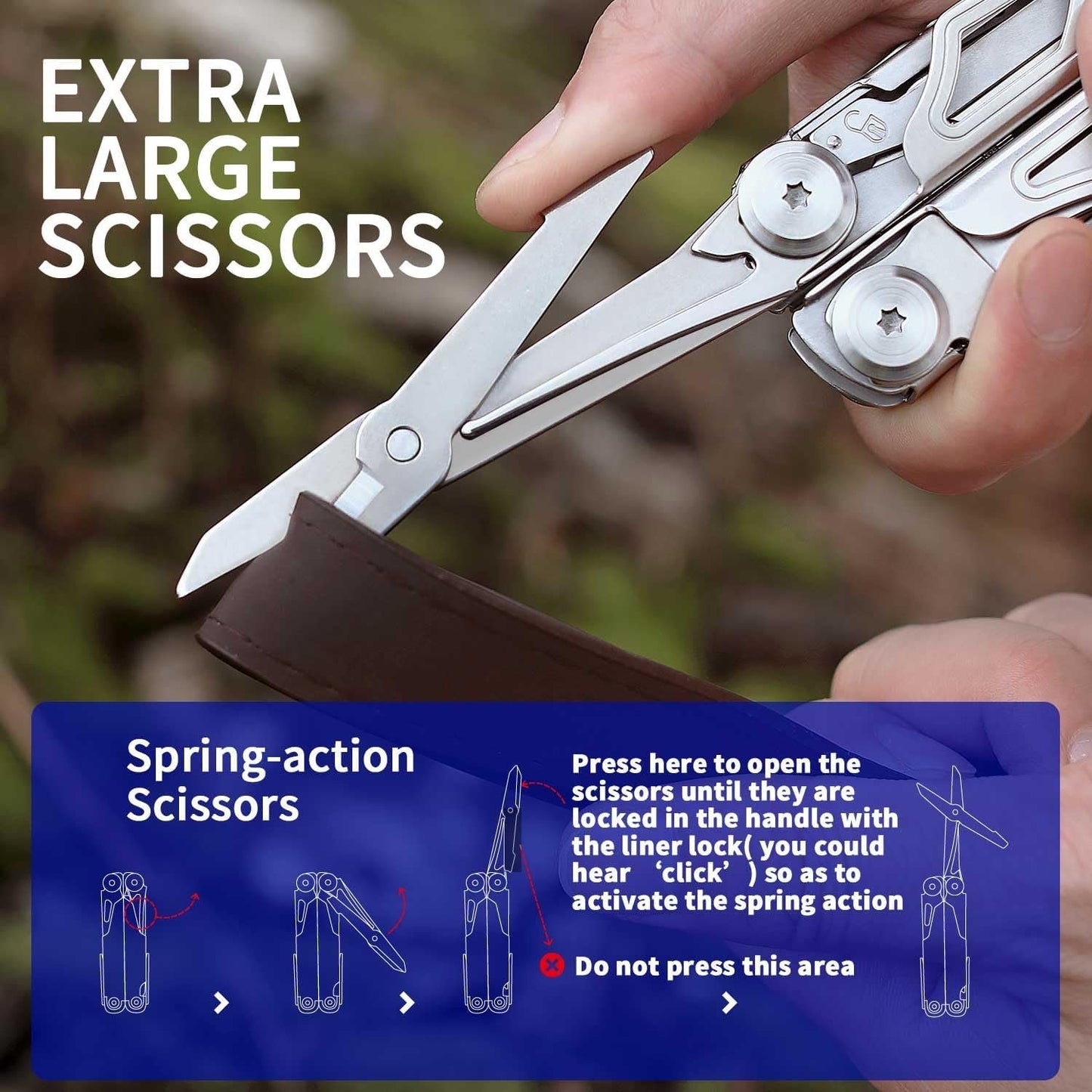 ROCKTOL Multitool, 29-in-1 Multitool Pliers with Replaceable Wire Cutters and Saw, Heavy-Duty Stainless Steel Multitool Set and Nylon Sheath for Camping Survival Gifts for Man