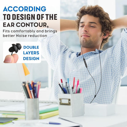 Hearprotek Sleep Earbuds, Lightweight Soft Noise Reduction Ear Buds Wired with Mic and Volume Control, 3.5mm Tangle Free Sleep Headphones for Side Sleepers, Snoring, Air Travel, Meditation, Relaxation