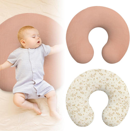 2Pcs Nursing Pillow Cover, Cotton Nursing Cover, Hidden Zip Nursing Pillowcover, Easy to Fit Nursing Cover, Flexible Easy to Use Nursing Pillowcover, Pillow Slipcover for Baby Girls Boys Newborn