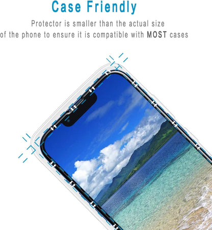 [2-Pack] HPTech Screen Protector for iPhone 14 6.1-inch Tempered Glass Film, Case Friendly, Anti-Scratch, Bubble Free