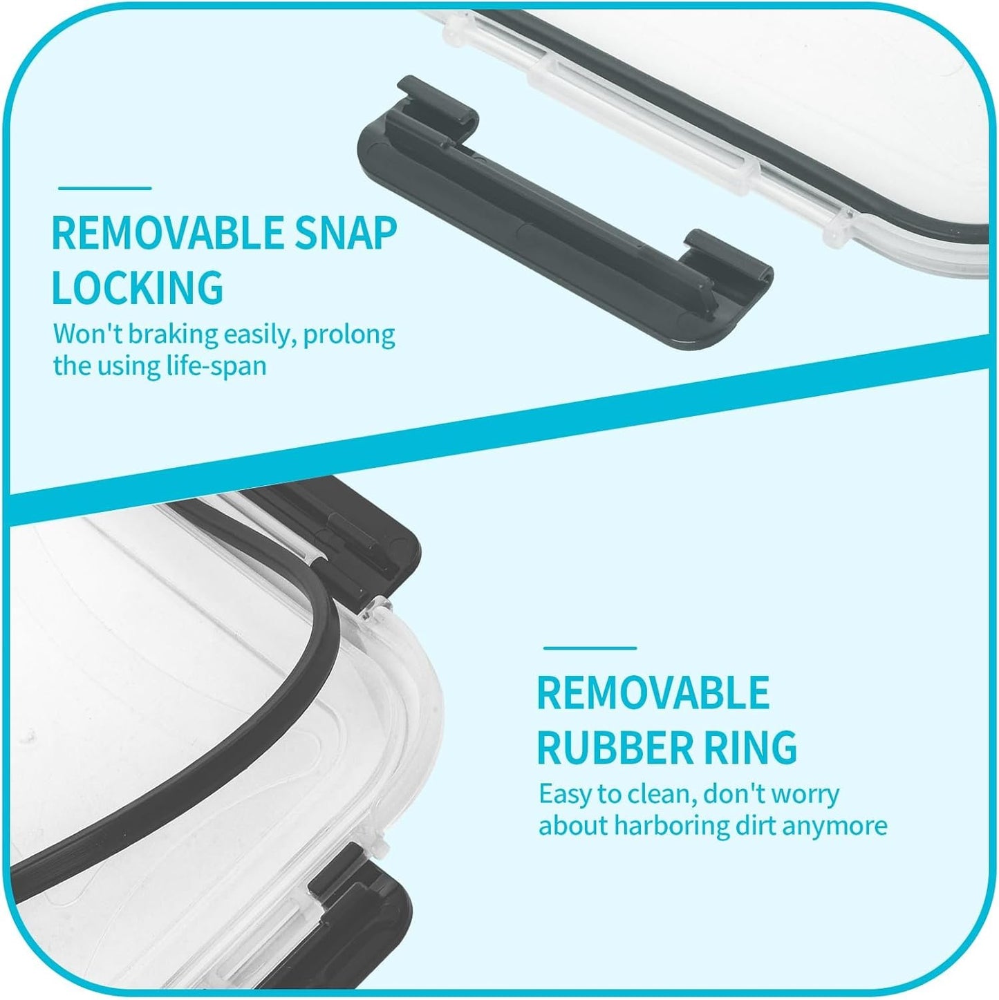 Skroam 10 Pack Glass Meal Prep Containers, Glass Airtight Food Storage Containers with Lids, Pantry Kitchen Storage Containers for Lunch, Food Storage, Meal Prep, Glass Lunch Bento Boxes - 22 OZ