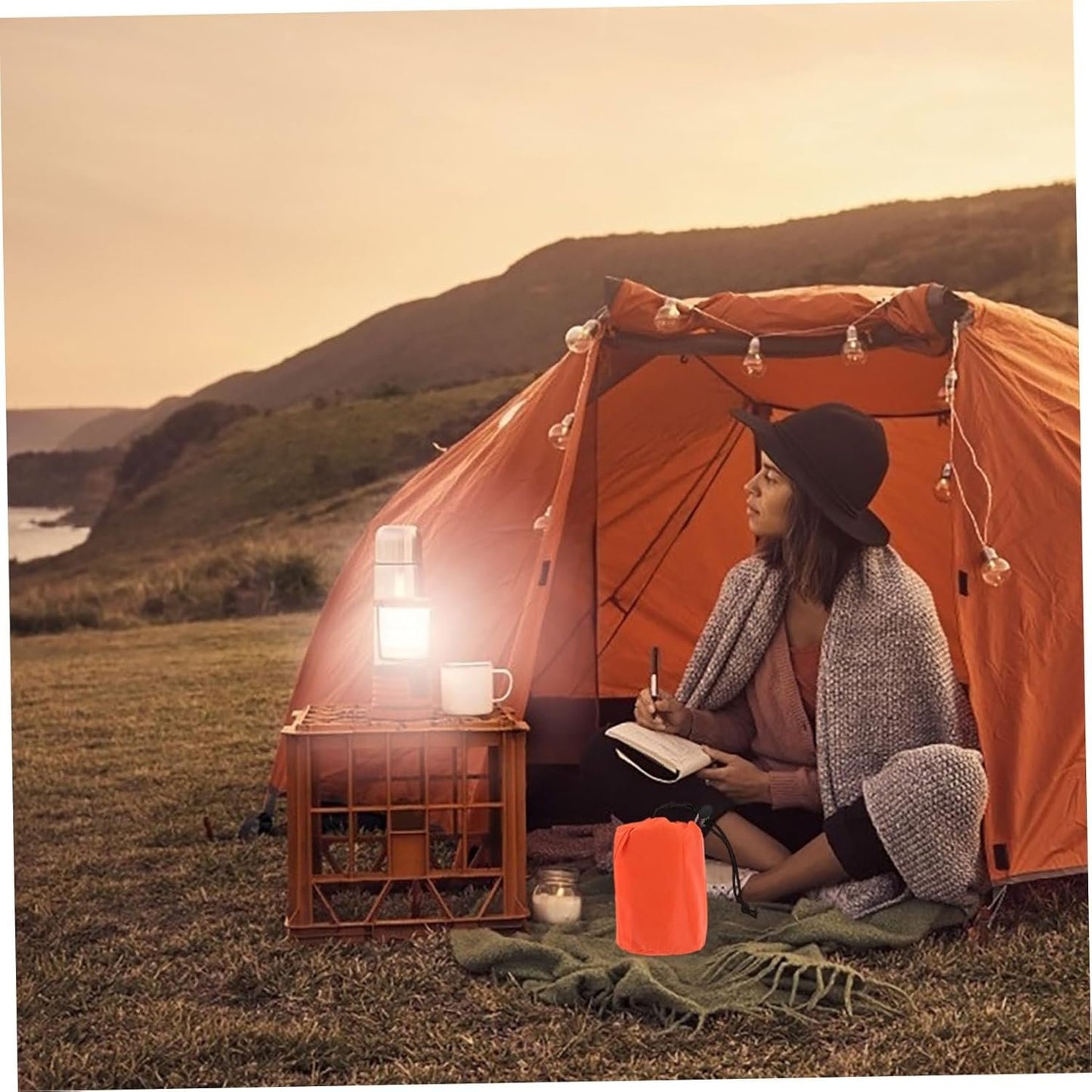 Sosoport Thermal Sleeping Portable Survival Tent Warm Sleeping Camp Tent Bivy Sack Blanket for Outdoor Hiking