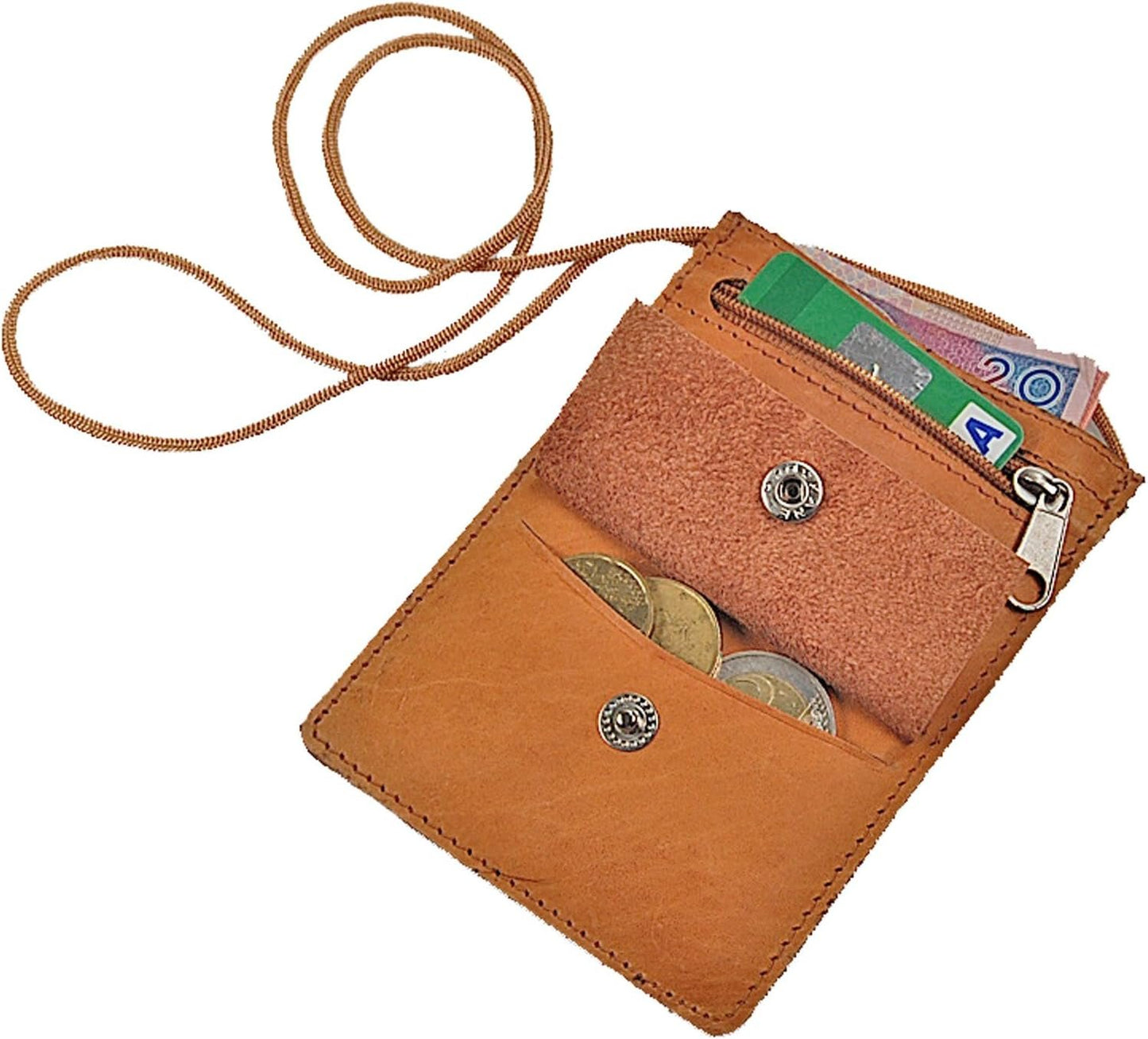 BOCCX Small Chest Pocket Simple Leather Security Wallet Chest Pocket GoBago, Natural, S, Chest Pocket, natural, Chest pocket