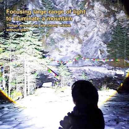 LED Tactical Torch, Rechargeable Flashlight, Laser Bright Flashlight, Adjustable Focus, Water Resistant, with 5 Lighting Modes Mini Breathing Torch for Camping, Hiking, Dog Walking, Emergency Use