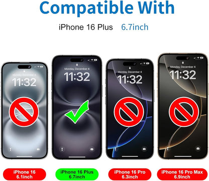 Mothca Matte Screen Protector for iphone 16 Plus Tempered Glass Film, Anti-Glare & Anti-Fingerprint, Case Friendly, Easy Install Bubble Free -Smooth as Silk, 6.7 inch (2 Pack)