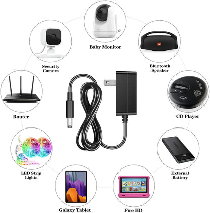 SoulBay 5V Power Supply AC100-240V to DC 5 Volt 2Amp Adapter Versatile Charger Cord 10W w/ 8 Tips, for USB Hub, TV Box, Tablet, Camera, BT Speaker, GPS, Webcam, Router and More 5V Electronics