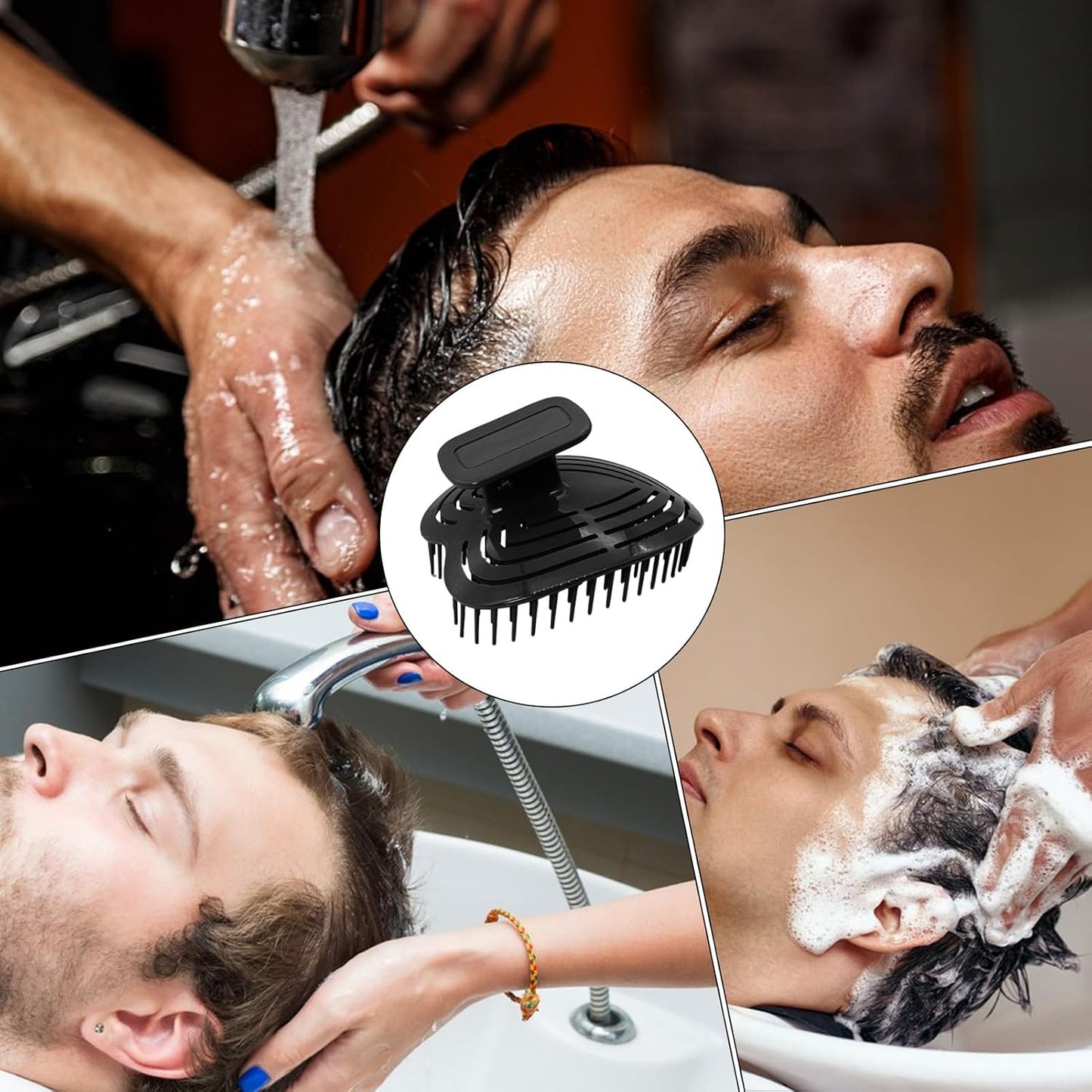Shampoo Brush Hair Massager - Men Hair Scrubber Washing Brush | Ergonomic Handle Design Gentle Comb, Grooming Cleansing Tool For Father, Husband, Boyfriend