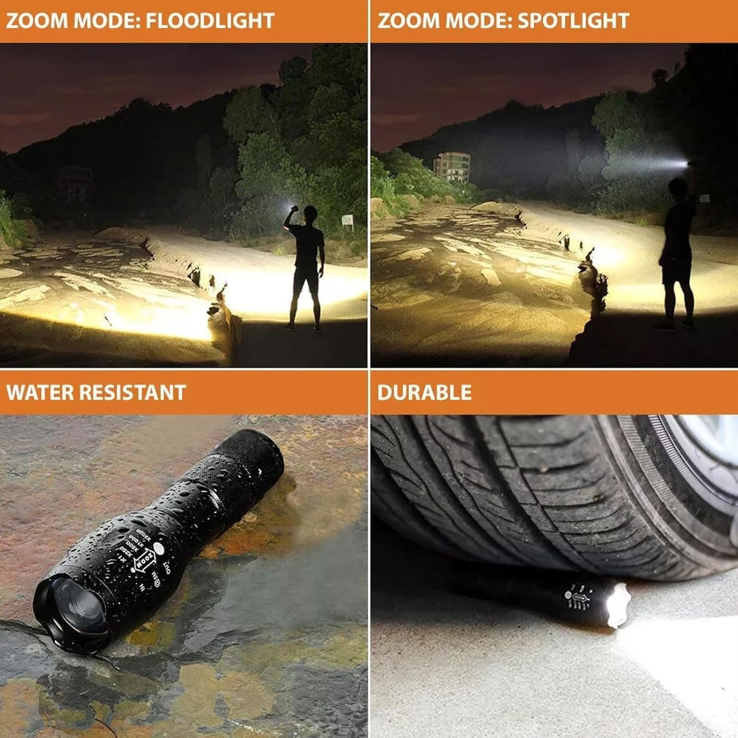 Vitaltac Flashlight, Vitaltac Mini Flashlight Tactical 900000 Lumens, Vitaltac Flashlights High Lumens Rechargeable, Waterproof Zoomable Duty Waterproof Flash Lights for Outdoor Or Emergencies (1)