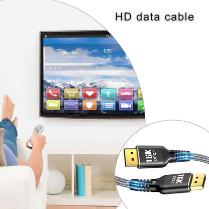 Azxcvbnm DisplayPort 2.1 Cable 16K@30Hz 10K@60Hz Gaming Display Cable for Video Streaming for Gamers and Designers