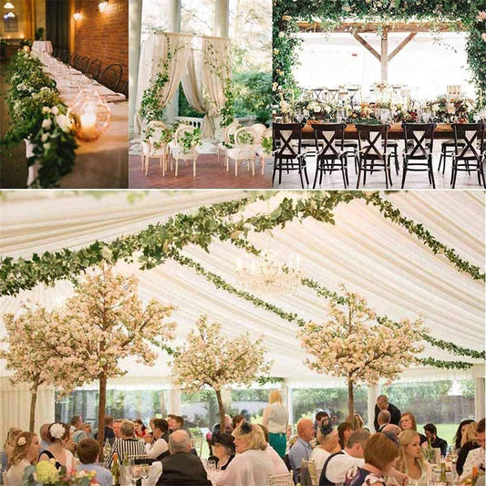 84 FT Artificial Ivy 12 Pack Ivy Vine Garland Ivy Leaves Greenery Garlands Clip Hanging Fake Leaf Plants Faux Green Flowers Decor Home Kitchen Garden Office Wedding Wall