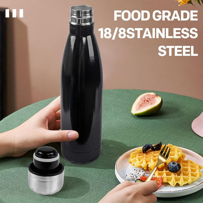 Sfee Insulated Water Bottle, 17oz Stainless Steel Water Bottles, Double Wall Vacuum Reusable Water Bottles Leak Proof BPA-Free Sports Bottle Cup Keep Hot&Cold for Running Gym Workout Cycling Kids