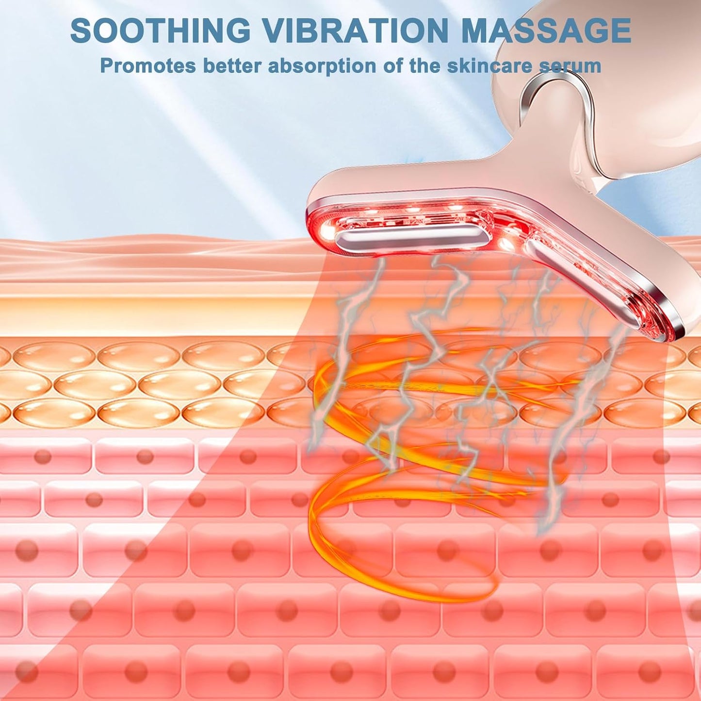 Mosnami Facial and Neck Beauty Massage,3 Models Face and Neck Beauty Device,at Home Face Tool for Skin Care (Pink)
