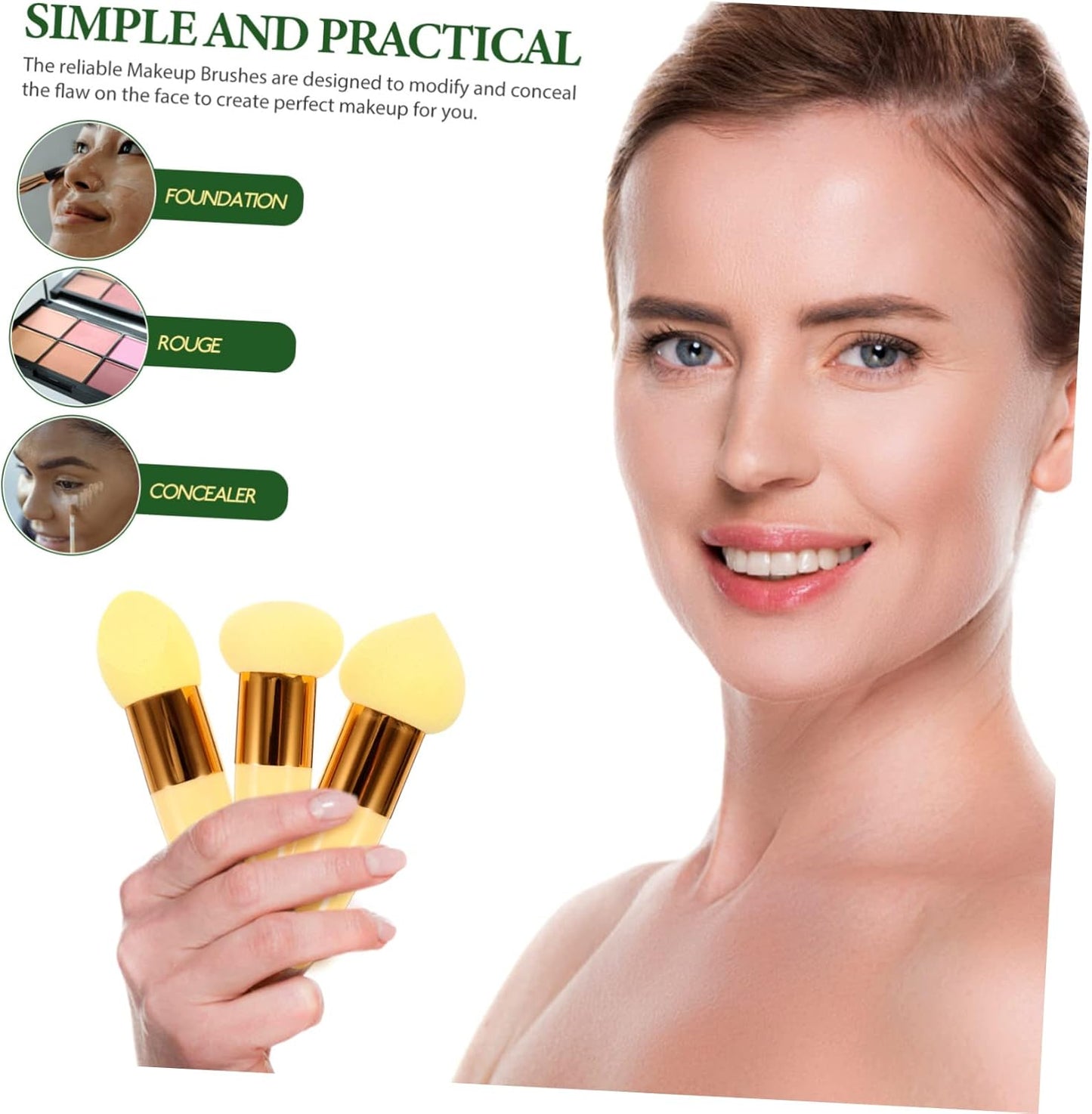 BELLIFFY 3 Pezzi Spugne Trucco Viso Fondotinta Applicatore Kit Make Up Accessori Trucco